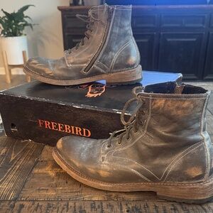 Freebird Men's Distressed Pendleton  Gray Leather Boots